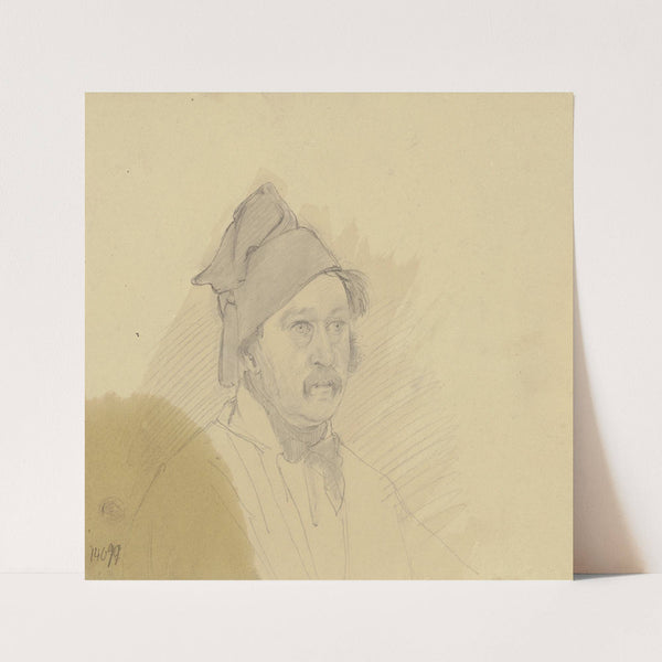 Man with beard and hat (ca. 1838) by Jakob Becker