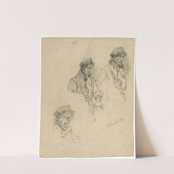 Man with cap and coat: three studies (1880) by Floris Verster