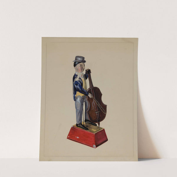 Man with Cello by Mina Lowry