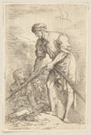 Man with Fishing Net and Two Other Figures