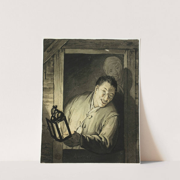 Man with Lantern in Doorway by After Adriaen van Ostade