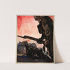 Man with lighted torch at head of a column of civilians by Anonymous