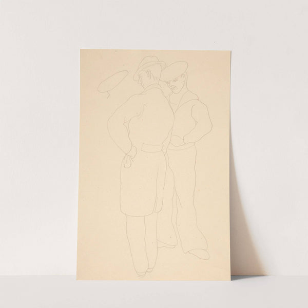 Man With Sailor (study for watercolor titled On That Street, 1932) (1980) by Charles Demuth