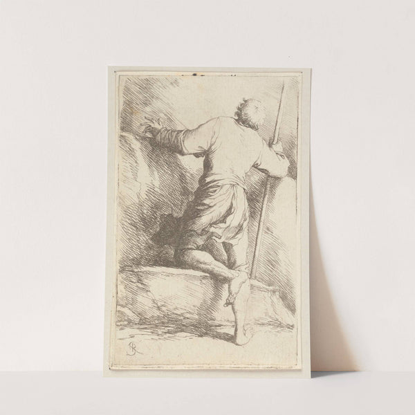 Man with Staff Seen from Behind by Salvator Rosa