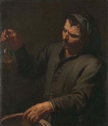 Man with Urine Bottle in his Hand