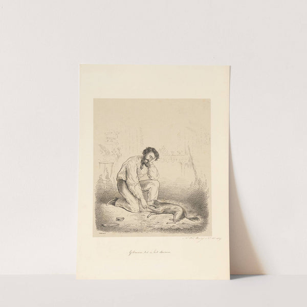 Man zit naast stervende hond (1864) by Alexander Ver Huell