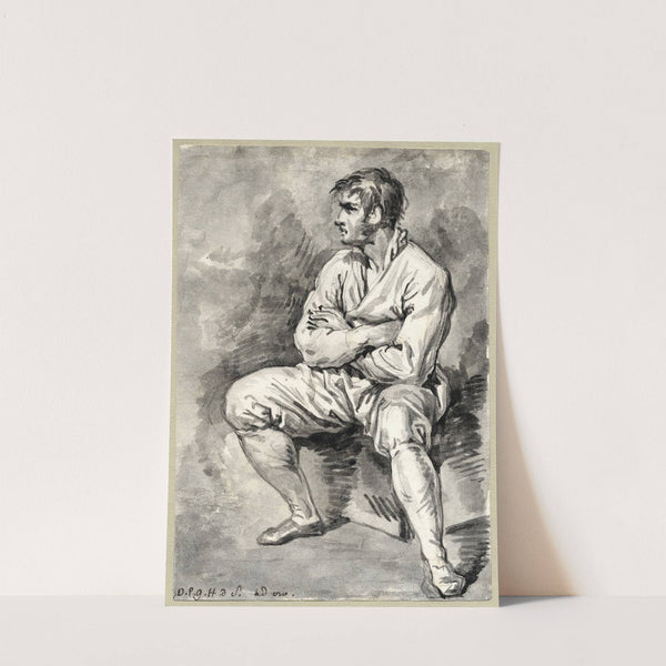 Man zittend op een verhoging 2 by David Humbert de Superville