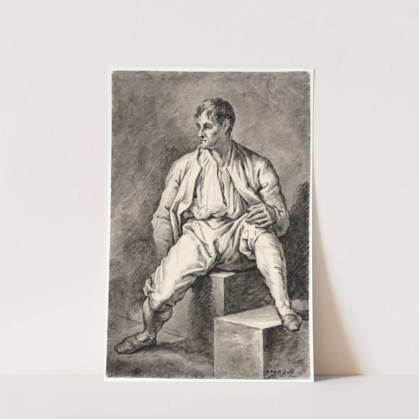 Man zittend op een verhoging by David Humbert de Superville