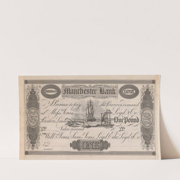 The British Linen Company, Edinburgh, one guinea note (1820-1829) by Perkins & Heath