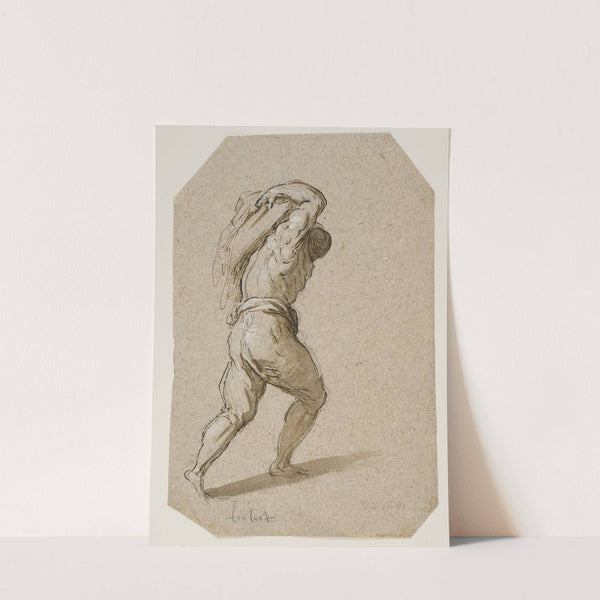 Mand bærende en tung byrde på sin ryg by Jacopo Palma il Giovane