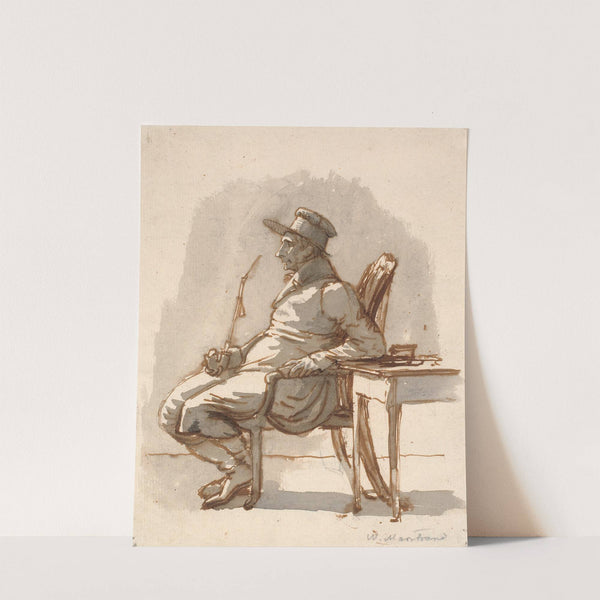 Mand med pibe og kasket. Kunstnerens onkel by Wilhelm Marstrand