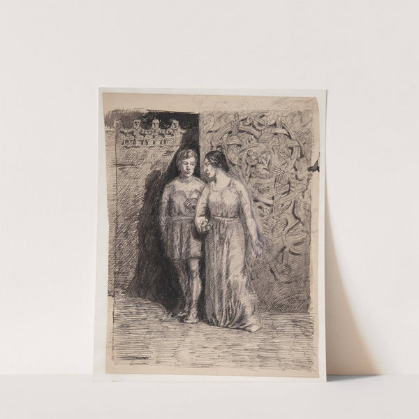 Mand og kvinde, motiv fra nordisk oldtid by Oluf Hartmann