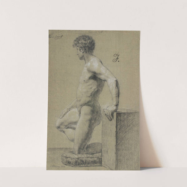 Mandlig knælende modelfigur, profil til venstre (1804) by Christoffer Wilhelm Eckersberg