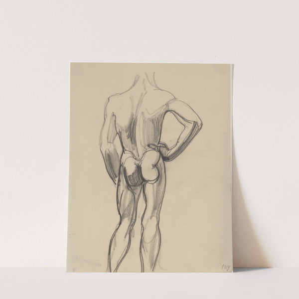 Mandlig model, set fra ryggen (1913 – 1914) by J.A. Jerichau
