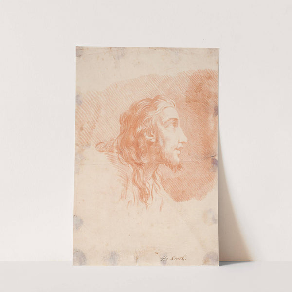 Mandshoved med skæg og langt hår (Kristus) by Hendrik Krock