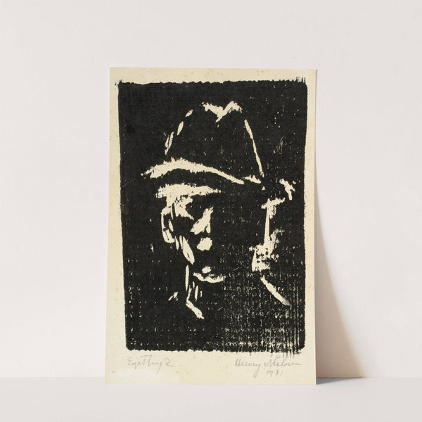 Mandsportræt med hat by Henry Nielsen