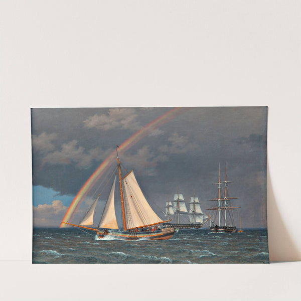 Måneskin over en vej med tre figurer. Illustration til 'Linearperspectiven', Tavle IV by Christoffer Wilhelm Eckersberg