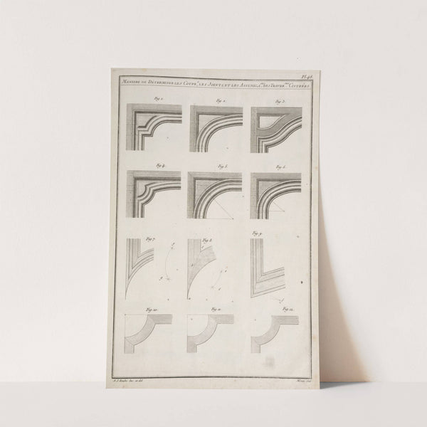 Maniere de déterminer les coupes, les joints, et les assemblages, des traverses cintrées. (1769-1774) by André Jacob Roubo