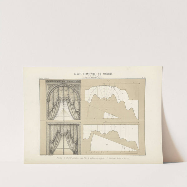 Manière de répartir l'ampleur aux plis de differentes longueurs de bandeaux droits ou cintrés. by Jules Verdellet