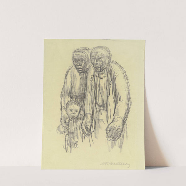 Mann, Frau und kleines Kind by Käthe Kollwitz