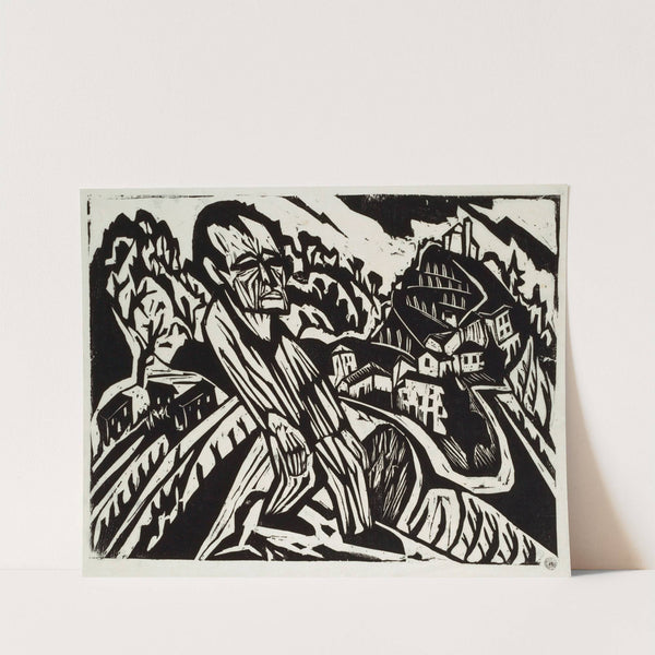 Mann in Landschaft (Der Maler) by Hermann Scherer