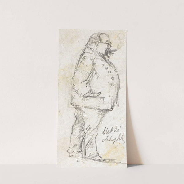 Mann mit Brille und Zigarre von der Seite by Paul Franz Otto