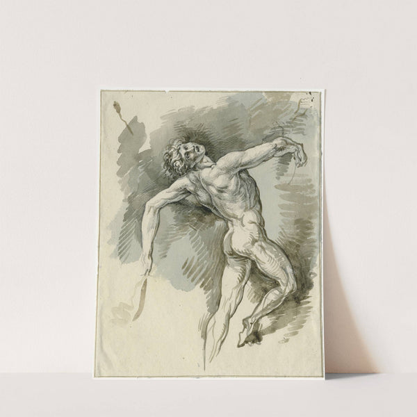 Mannelijk naakt, in doodsangst by David Humbert de Superville