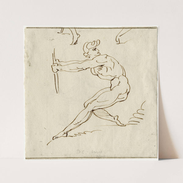 Mannelijk naakt, trekkend by David Humbert de Superville