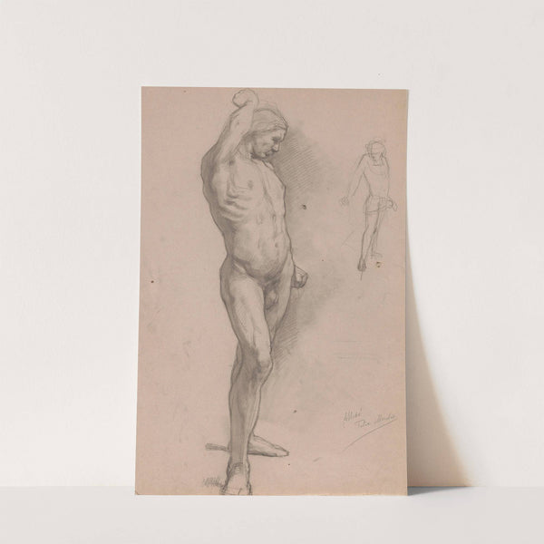 Mannelijk naakt, van voren by August Allebé