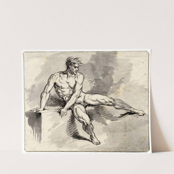 Mannelijke naaktfiguur, zittend by David Humbert de Superville