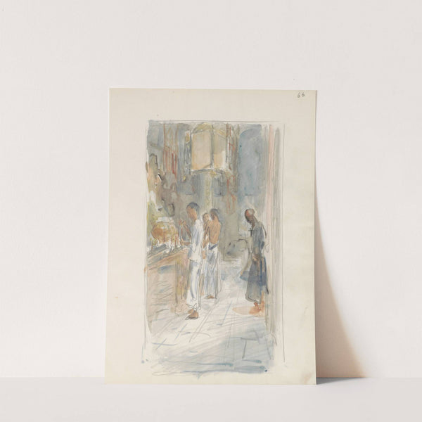 Mannen die kaarsen branden bij een altaar (1931) by Marius Bauer