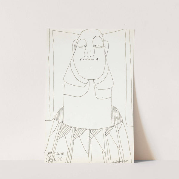 Mannenkop boven drie kragen, van voren gezien by Samuel Jessurun de Mesquita