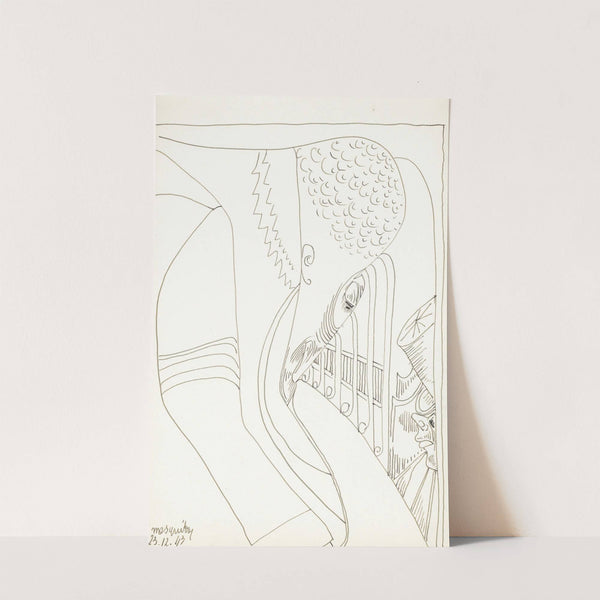 Mannenkop met snor en baard in profiel naar rechts by Samuel Jessurun de Mesquita