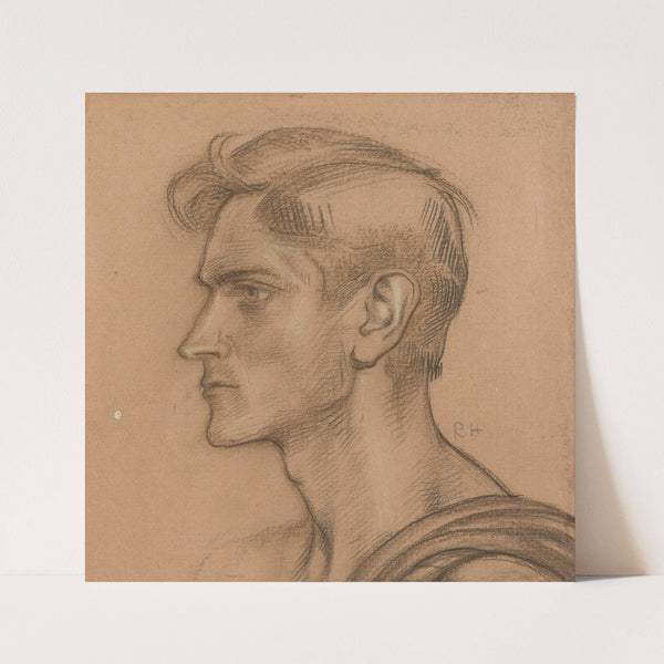 Mannenkop van opzij by Richard Nicolaüs Roland Holst