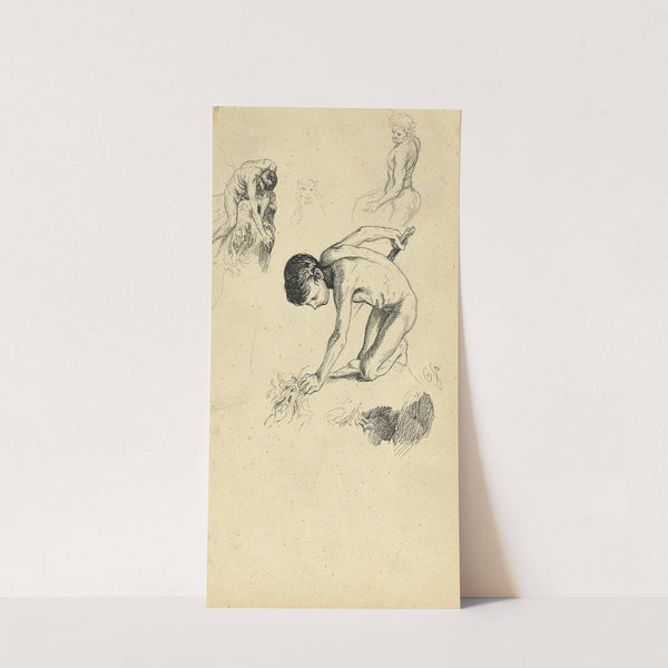 Männliche Akte (Studienblatt) by Otto Greiner