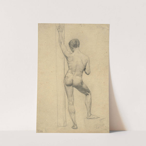 Männlicher Akademieakt, Rückenansicht by Gustav Klimt