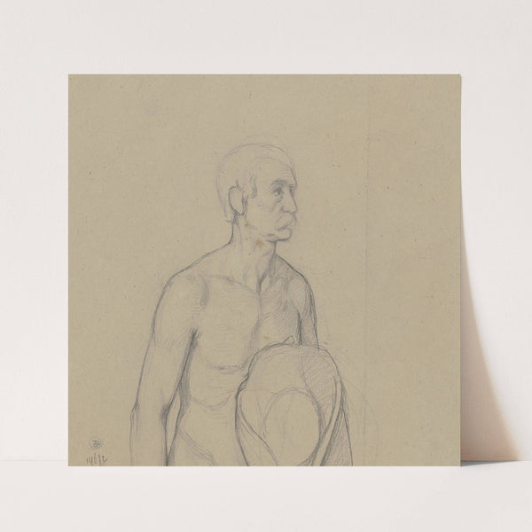 Männlicher Akt mit Hut (Fragment) by Jakob Becker
