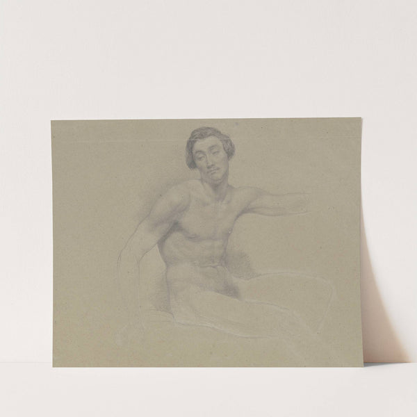 Männlicher Akt, sitzend nach rechts by Eugen Eduard Schäffer