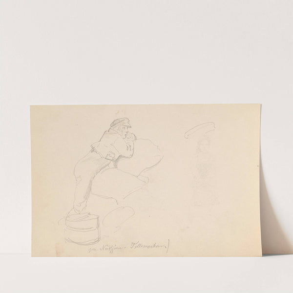 Mannsfigur, Norsjø i Telemark (1857) by Adolph Tidemand