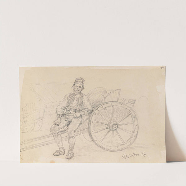 Mannsfigur og kjerre, Äppelbo (1852) by Adolph Tidemand
