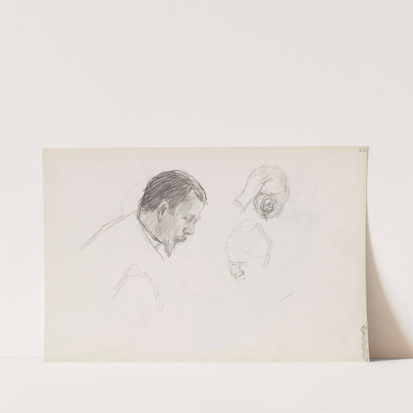 Mannshode i profil; to hoder by Signe Scheel