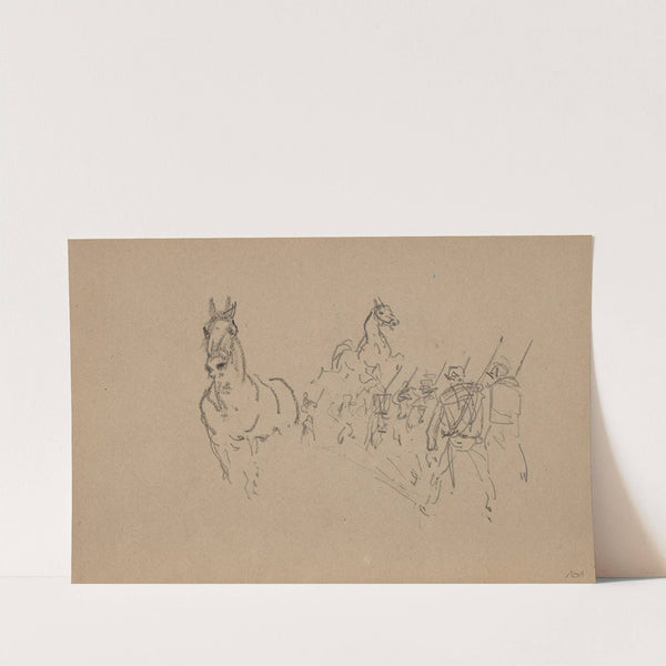 Manœuvre militaire et études de cheval by Henri de Toulouse-Lautrec
