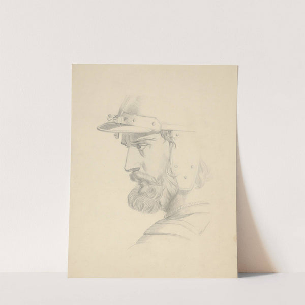 Man's head with a helmet by František Klimkovič