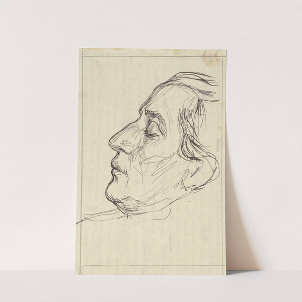 Mansportret met gesloten ogen, profiel naar links by Jan Veth