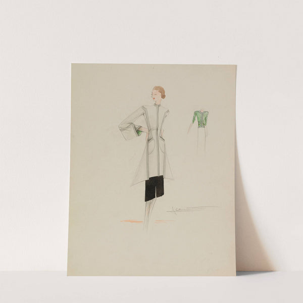 Manteau blanc à col casaque (1938) by Jeannette