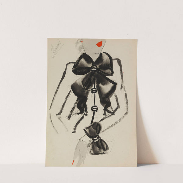 Manteau blanc à col écharpe noir (1938) by M. P. Leven