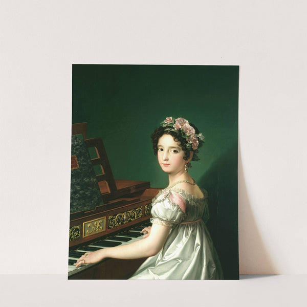 Manuela González Velázquez, playing the piano by Zacarías González Velázquez
