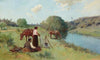 Maoris on a river bank