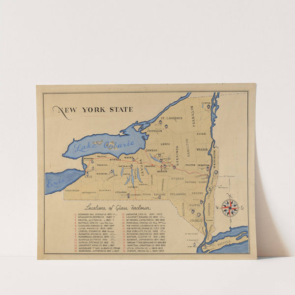 Map of New York State by American 20th Century