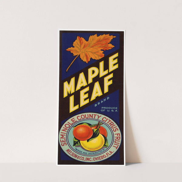 Maple Leaf Brand Citrus Label (1940s)